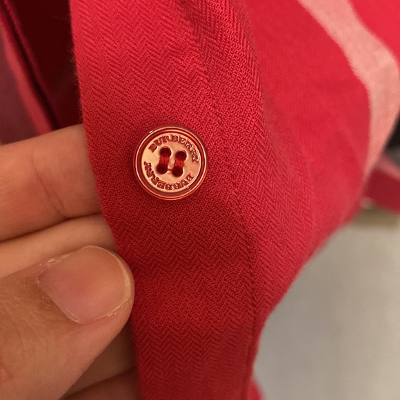 Burberry check button up shirt in red - Picture 5 of 5